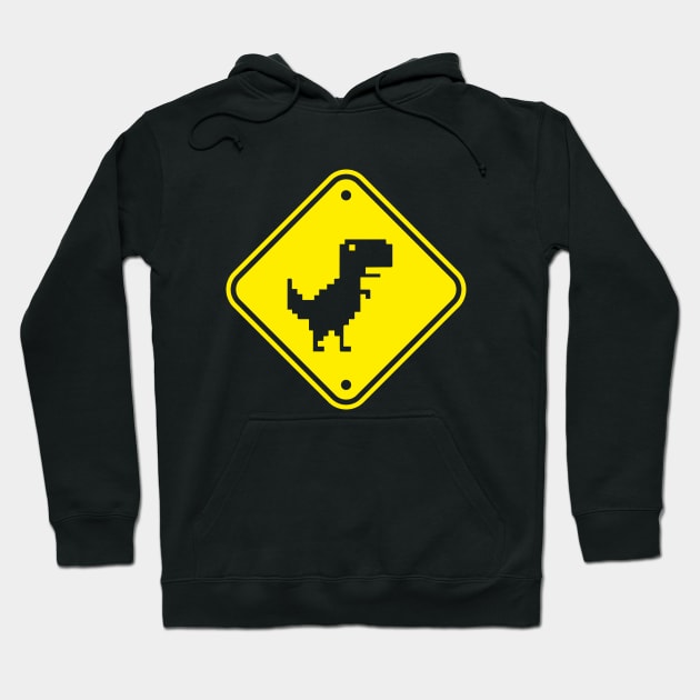 Warning Dinosaur Hoodie by OTTSTUFF